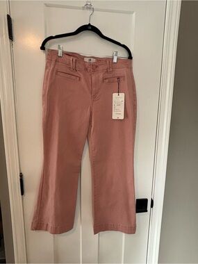 CAbi Cropped Wide-Leg Jeans in Dusty Rose Paloma pants 8, 6882
